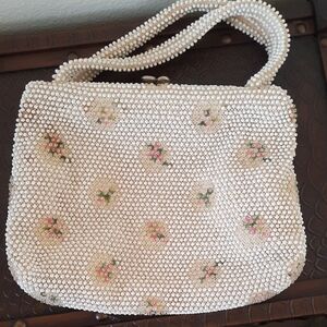 Elegant Cream Beaded Women's Bag
